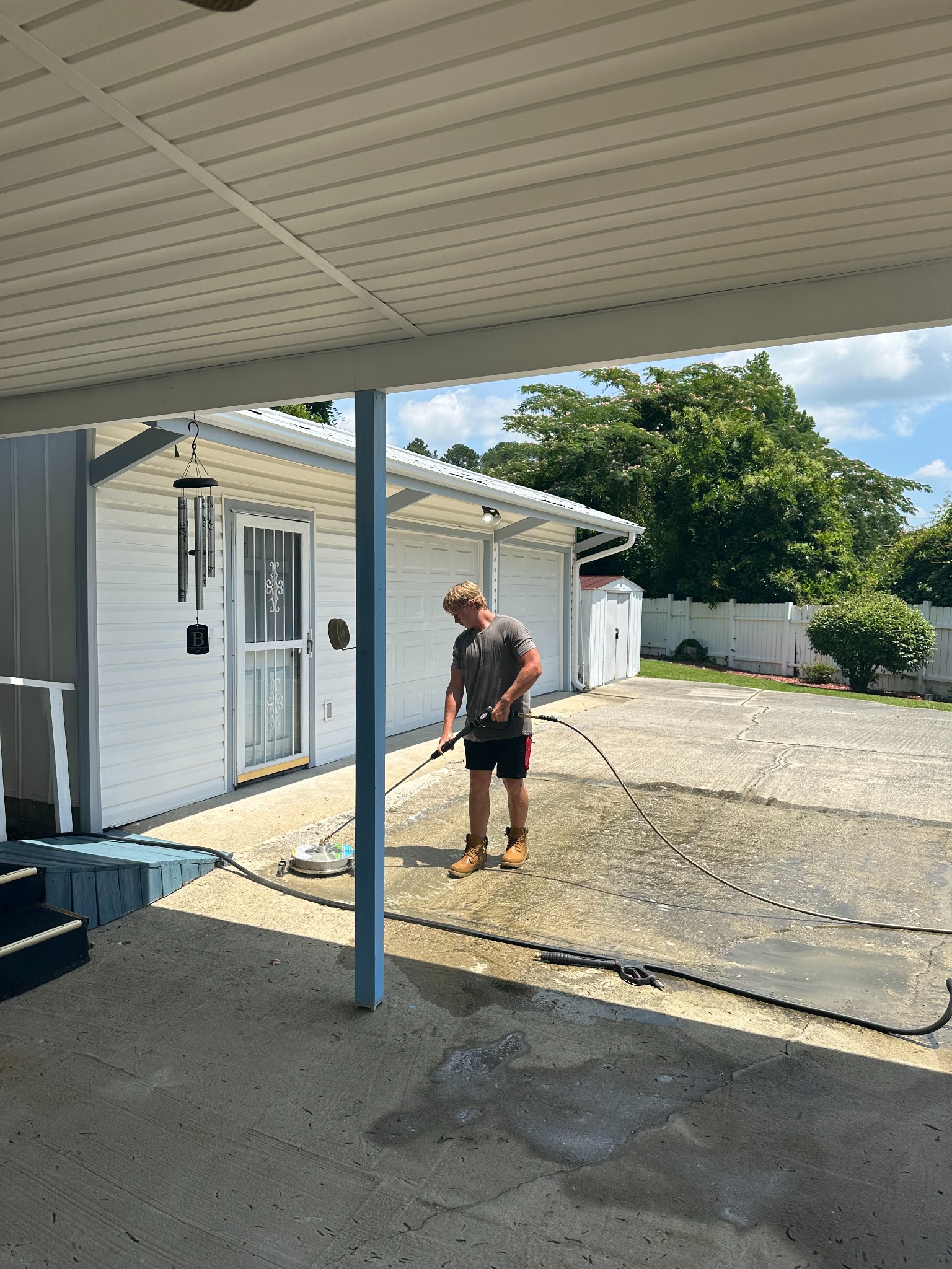 Cleaning driveway